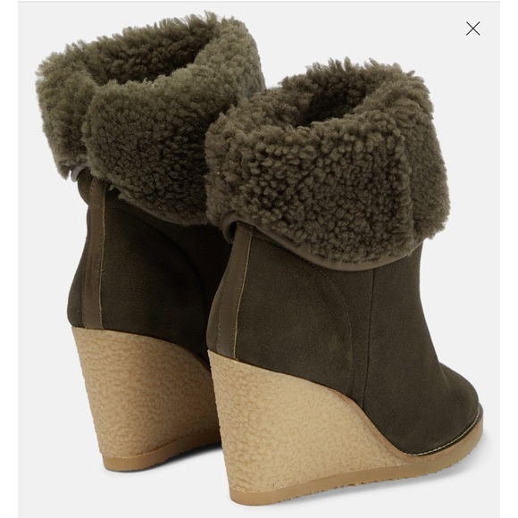 BNIB Isabel marant totam shearling bootie wedge boot - Picture 3 of 9